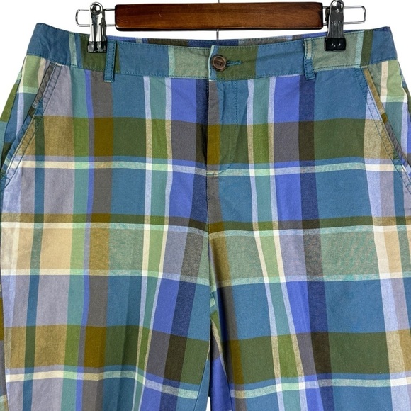 Merona Plaid Bermuda Shorts Women's 6 Blue Green Purple - Picture 3 of 7